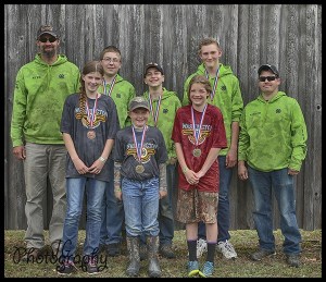 The Clallam County 4-H Riflery Team includes (back row