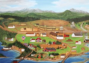 Folk artist works to finish centennial poster