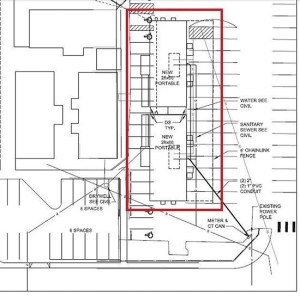 A Sequim School District site plan shows the locations for portables to be added to the campus at Helen Haller Elementary School.