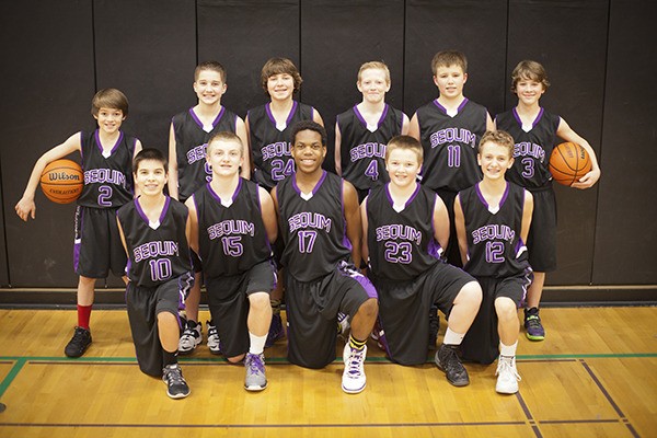 Sequim’s seventh-grade boys AAU basketball squad includes (back row