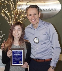 Kjirstin Foresman with Rotarian Bret Keehn