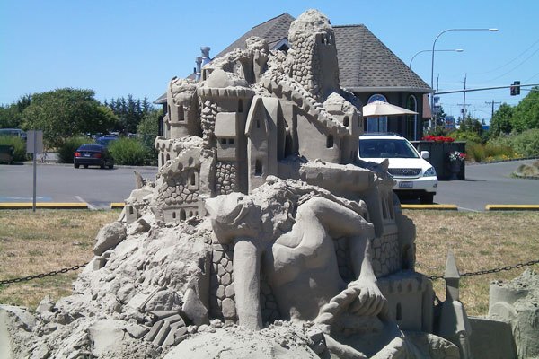 Vandal hits sand castle