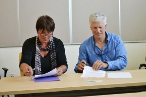 Board chairman Debbie Madden of the Sequim Picklers and Dave Shreffler