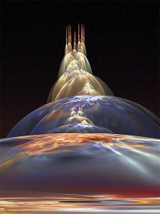 Sequim artist Pam Dick’s “Lava tower.”