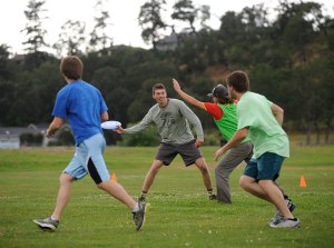 Amid the soccer players