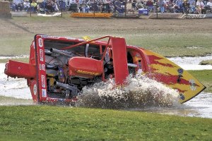 Sprint boat rolls at Extreme Sports Park