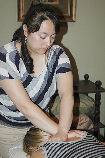 Above and at above right