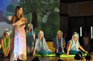 Princess Aurora (Madison Gabbert) sings about her dream prince to her forest animal friends. Two performances of Greywolf Elementary School’s “Sleeping Beauty” were held in the school gym on April 17-18.