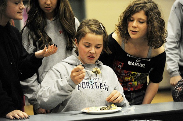 Ayleeann Bennett wonders if she should take a bite of the 5’s