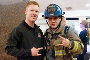 Firefighters climb steps for blood cancer