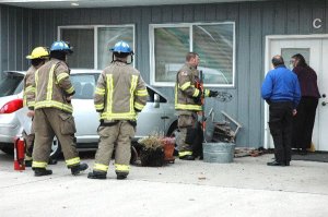 Car hits building in Carlsborg