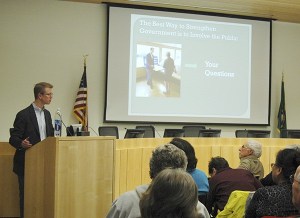U.S. Congressman Derek Kilmer hosts a town hall meeting on Feb. 18 at the City of Sequim Civic Center