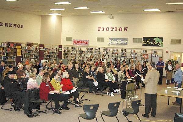 The library at Sequim High School was filled with individuals representing 56 community-centric organizations within Clallam County on Wednesday