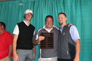 Three members of the winning team in the Friends of Olympic Christian School’s second Charity Golf Tournament’s Pro Challenge Flight are
