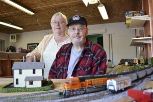 Gary and Darlene Vihinen of Carlsborg continue to work in their garage on their train set that somewhat reflects the trip from Butte