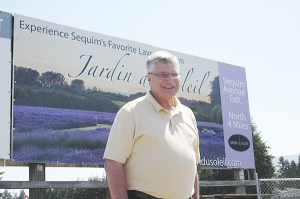 Photographer Gary Hamburgh captured Sequim lavender farm Jardin du Soleil during a sunrise last year in early July. The photograph has since been installed on a billboard welcoming those traveling eastbound toward Sequim.
