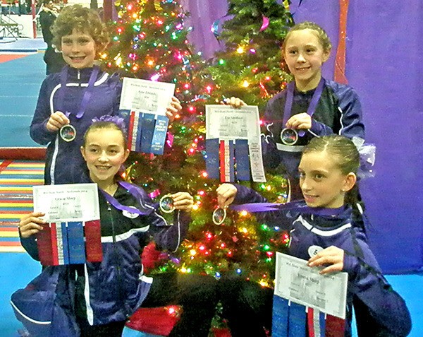 Klahhane Level 4 gymnasts are (clockwise