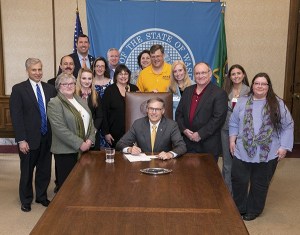 Olympic Medical Center representatives and advocates of Senate Bill 5859