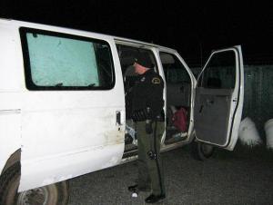 Deputy Don Kitchen recovers property from a stolen van.