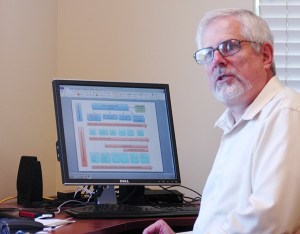 Director of Health Services Brent Simcosky is in his office at the Jamestown Family Health Clinic. Simcosky is in the preliminary stages of shifting the clinic from its out-dated electronic records system to a health care network known as Epic.