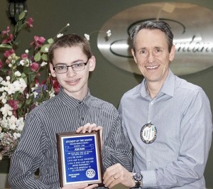 Josh King with Rotarian Bret Keehn