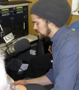 Peninsula College student Carlton Chastain went live for the first time April 4 on KSQM and read some of the day’s news.