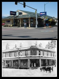 The location of U.S. Bank at the southwest corner of Washington Street and Sequim Avenue was once considered a community hub when one of Sequim’s earliest lodgings