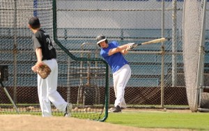 Wilder Junior players get some cuts in at a mid-season batting practice last week at Civic Field in Port Angeles. Here