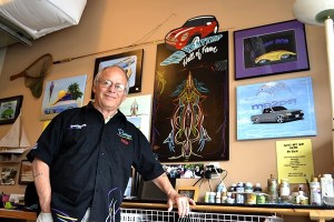 Skip Kratzer stands by his recent Goodyguys award for being inducted into the hot rod show’s pin striper’s hall of fame.