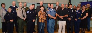 Among the law enforcement honorees and presenters at the May 9 Olympic Peninsula Chapter 74 of the International Footprint Association “Officer of the Year” event are (back row