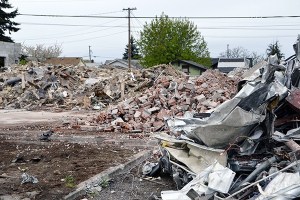 Construction crews hauled the last materials of the former Sequim City Hall to the dump and recyclers this week.