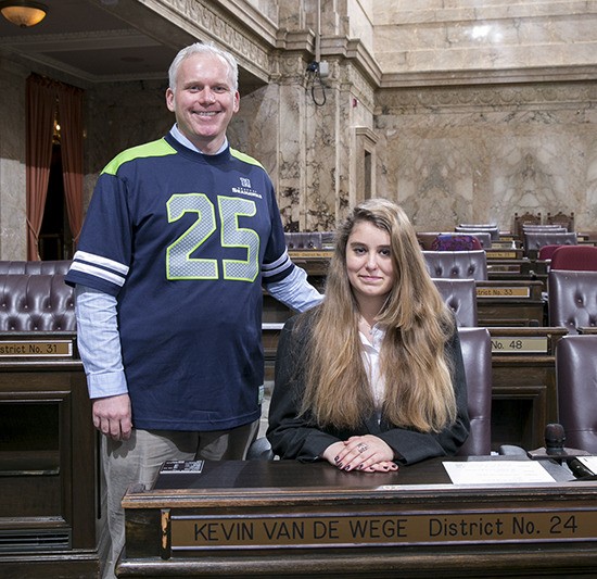 Nicole Anders and state Rep. Kevin Van De Wege (D-Sequim).