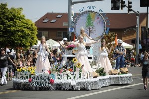 Winners of the Governor's Award at the Sequim Irrigation Festival Grand Parade is the Mason County Forest Festival.