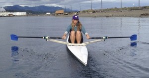 Sequim’s Elise Beuke trains off Ediz Hook in Port Angeles.