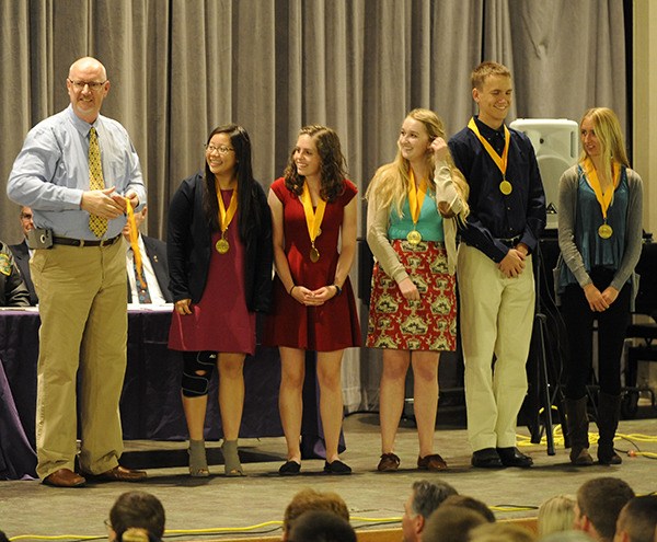 Sequim High’s valedictorians include (second from left) Karen Chan