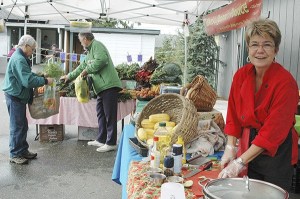 At the second of two “Farmers market at the food bank” — a pilot program aimed at educating on nutrition and providing Sequim Food Bank visitors with more fresh food