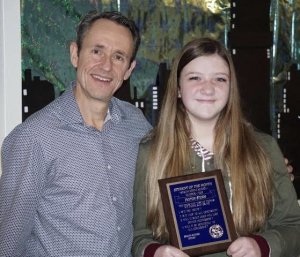 Payton Sturm and Rotarian Bret Keehn
