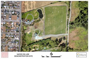 Sequim city officials working to develop a final Master Site Plan for Carrie Blake Park and adjoining Water Reuse Demonstration Site seek community input on three alternative future layout designs.