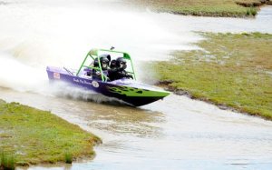 The Sequim-based TNT Live Wire No. 2 team of Paul Gahr Jr. and Taylor Gahr blaze through the course at Port Angeles’ Extreme Sports Park Saturday afternoon. The team posted the third-fastest qualifying time in the 400 classification.