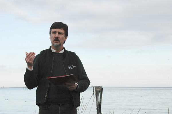 Clallam Conservation District Manager Joe Holtrop led a group of invited guests and attending members of the Washington State Conservation Commission on a tour of local conservation district’s projects