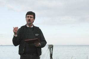 Clallam Conservation District Manager Joe Holtrop led a group of invited guests and attending members of the Washington State Conservation Commission on a tour of local conservation district’s projects