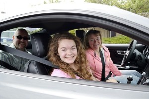 Sonja Miller drives her daughter Danica