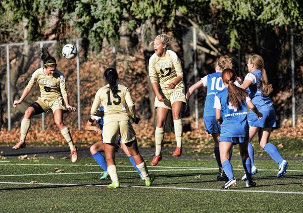 Peninsula goes head-to-head with Lane in the NWAC semifinals on Nov. 15 in Tukwila. Peninsula edged Lane 2-1 in overtime. Here