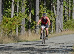 Joey Ciarlo completes the downhill biking portion of the 2015 Big Hurt event. Photo by Jay Cline