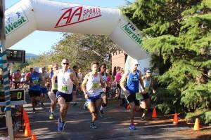 Runners break from the starting line of the Valley of the Trolls half marathon on Aug. 20. Photo courtesy of Friends of Jefferson County Parks and Recreation