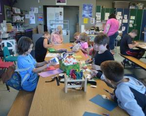 Boys & Girls Club campers make cards to send to Jacob Savage. Submitted photo