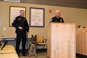 Sequim Police Chief Bill Dickinson said costs for Sequim’s K-9 officer Chase have been paid for by the community. He’s worked with Sgt. Mike Hill since 2008 and together they’ve worked on at least 200 arrests. “Chase has been the city’s dog