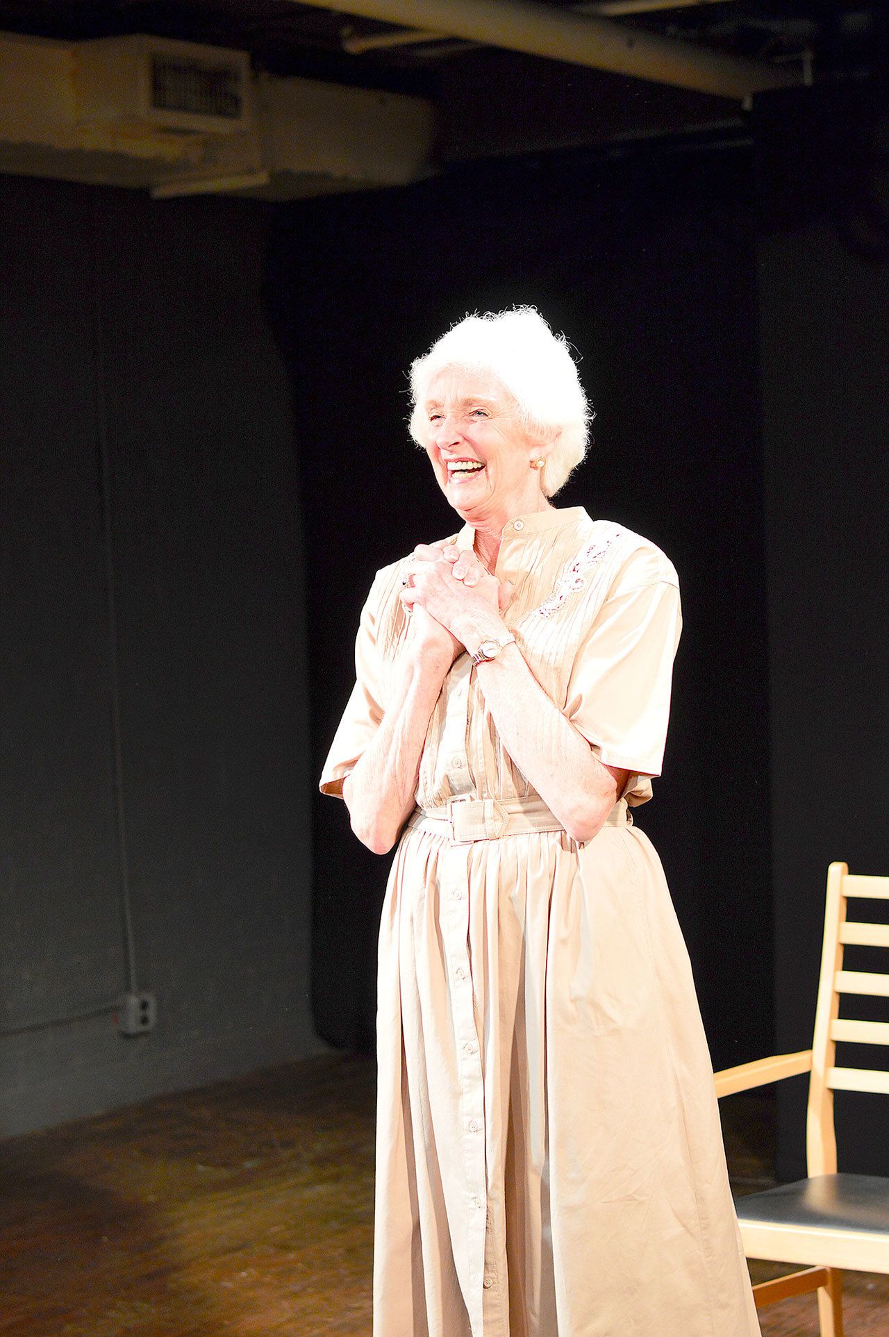 Carol Swarbrick Dries of Sequim takes her bow in New York City after performing her one-woman show, &ldquo;Lillian Carter: More than a President&rsquo;s Mother,&rdquo; on Saturday night. (Diane Urbani de la Paz/for Peninsula Daily News)