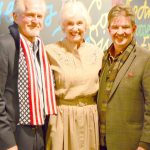 Jim Dries of Sequim, left, with actress Carol Swarbrick Dries and stage manager Mark Hamilton, presented their play &ldquo;Lillian Carter: More than a President&rsquo;s Mother&rdquo; at Theatre Row in New York City last Saturday night. (Diane Urbani de la Paz/for Peninsula Daily News)
