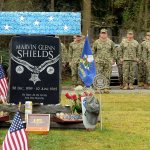 Marvin G. Shields of Port Townsend was honored Friday during an annual Veterans Day ceremony at the Gardiner Cemetery. (Cydney McFarland/Peninsula Daily News)